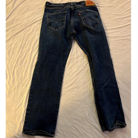 Levi's 501 Jeans W36 L32 Button Fly Straight Leg Dark Wash Denim - Picture 3 of 7